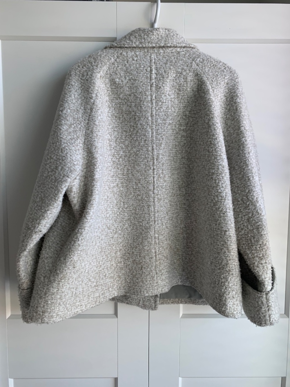 Anthropologie Bouclé Short Coat Oversized Jacket Double Breasted Women's size L - Picture 4 of 14